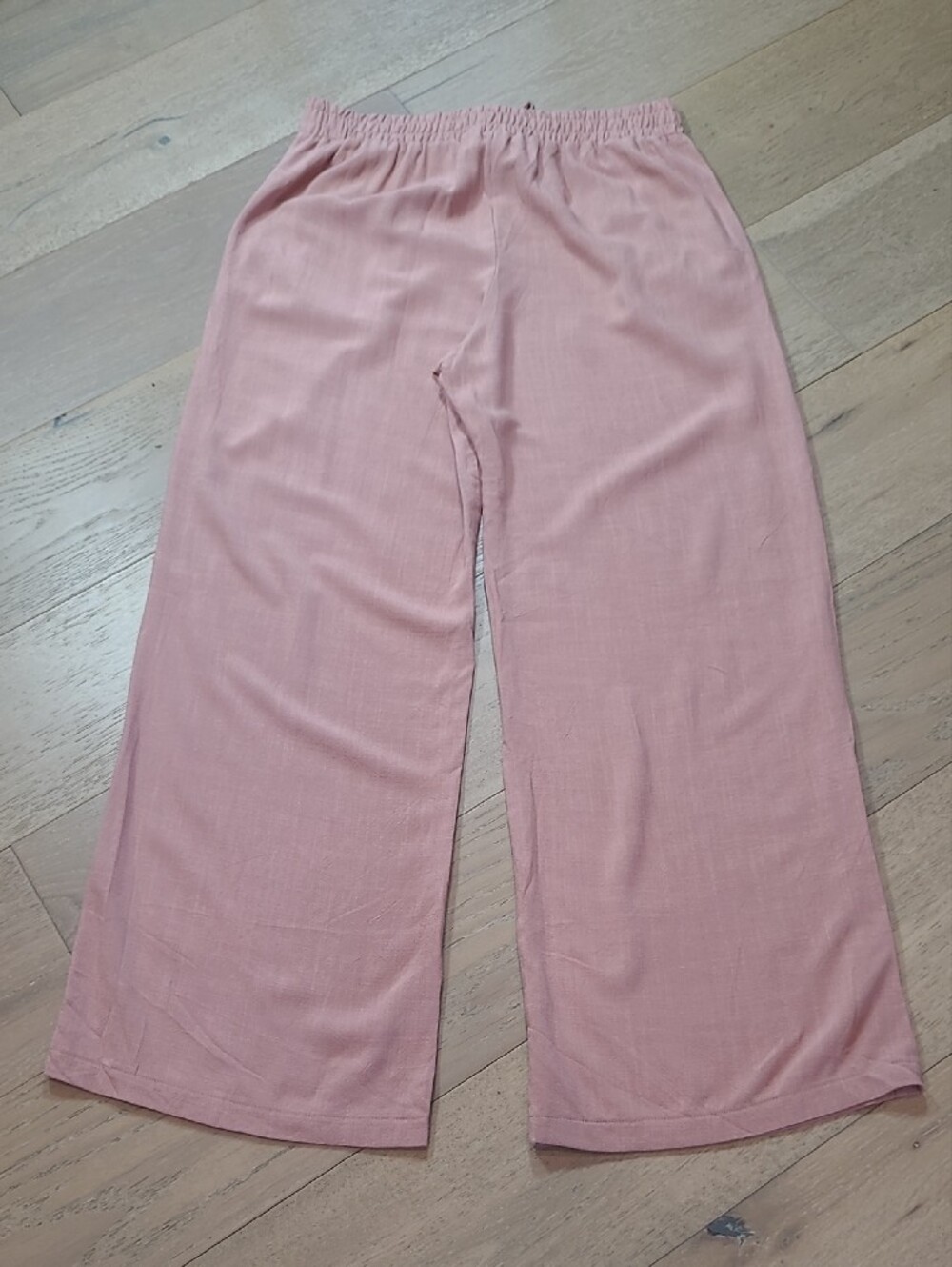 EUC Sienna Sky Wide Leg Pants Women's sz XL Dusty Rose Linen Blend Pull On Pant - Picture 4 of 12